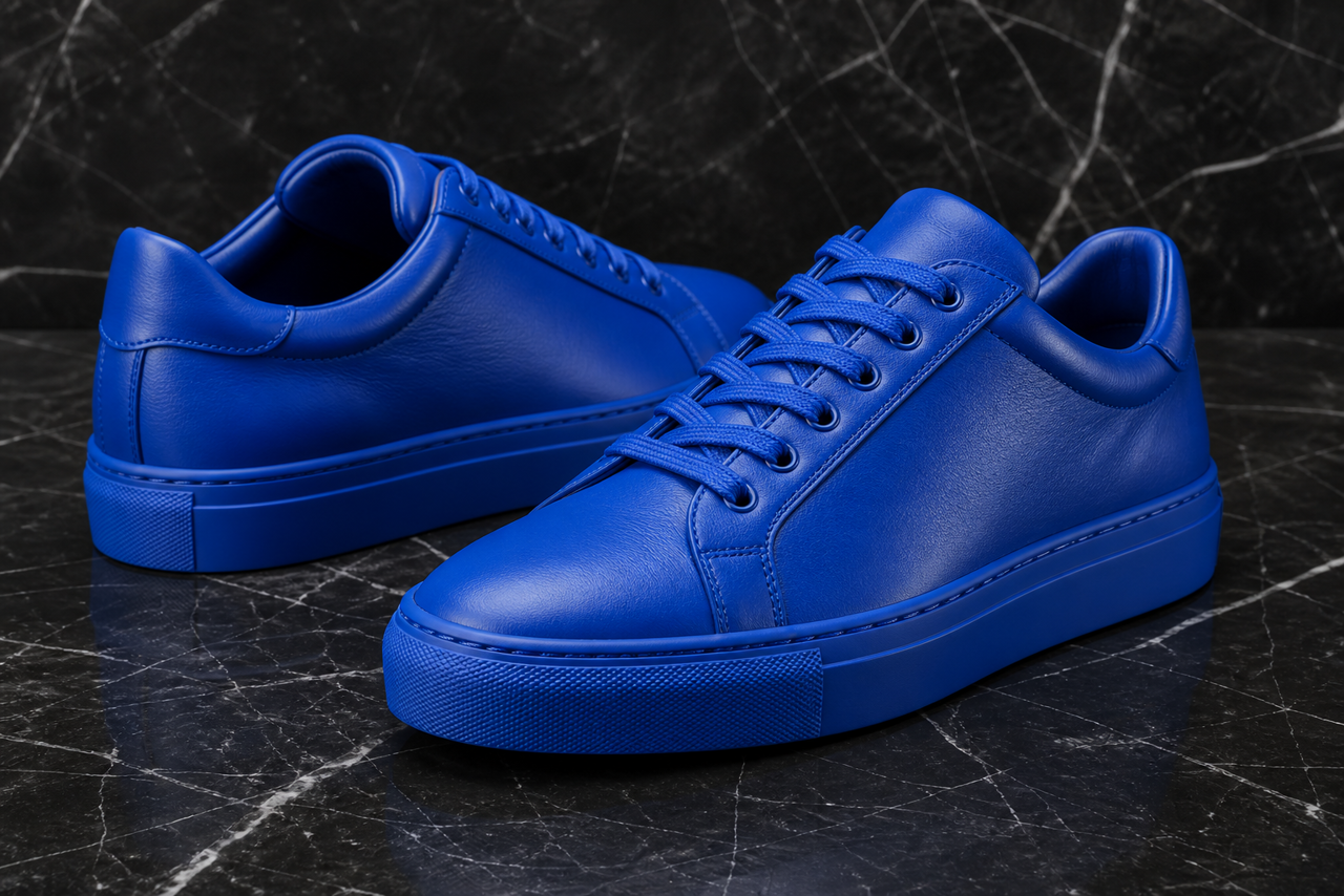 AI generated blue sneaker product photo