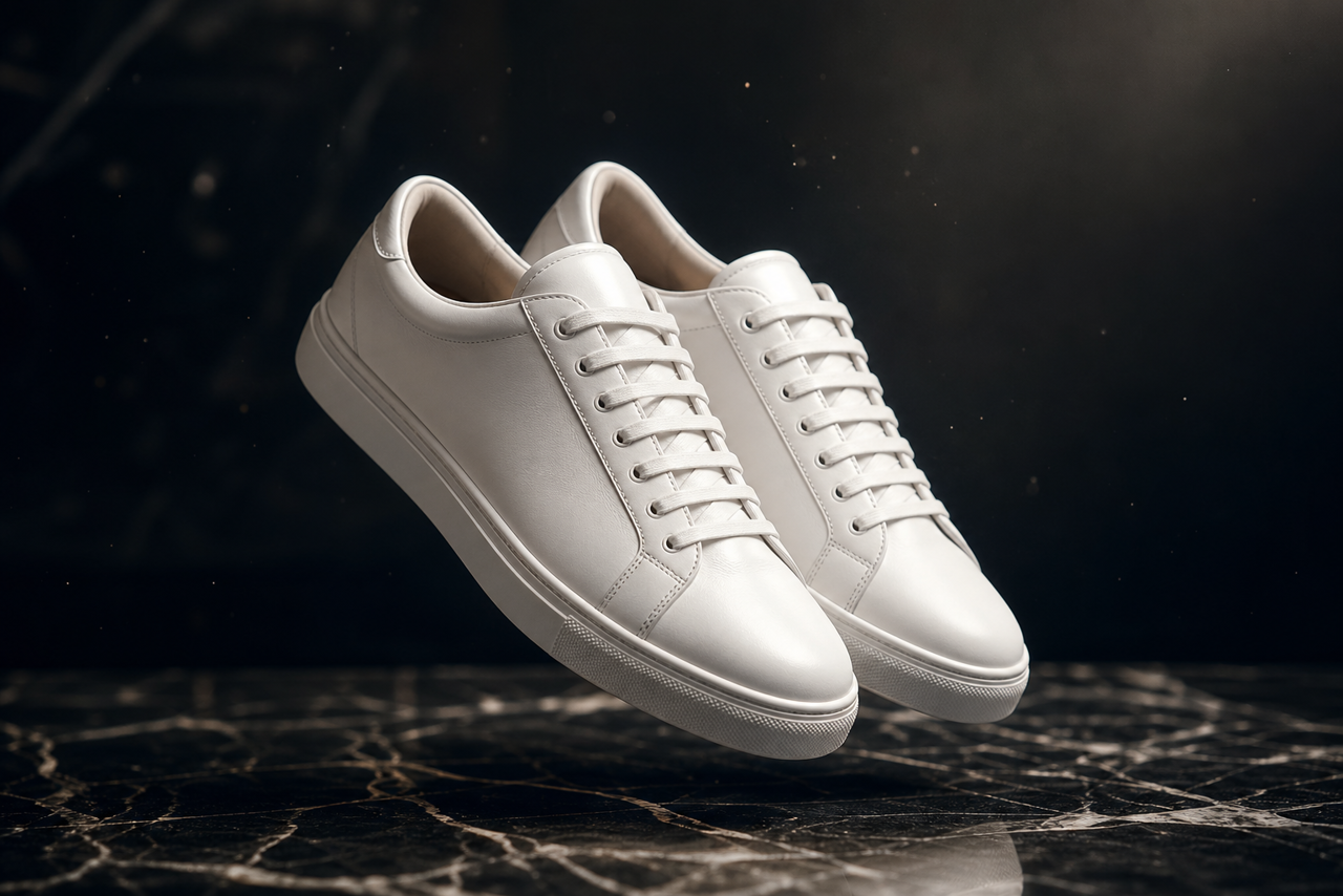AI generated white sneaker product photo